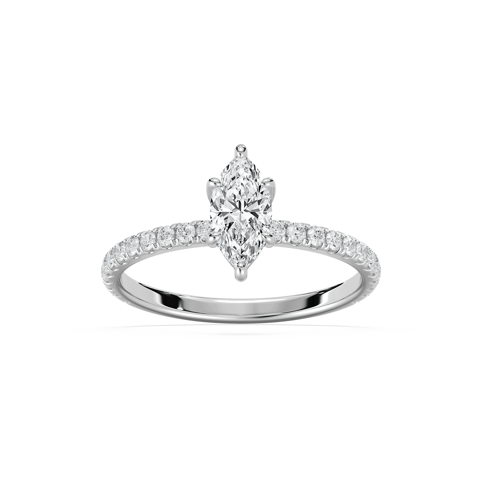 Maura Petite Marquise Engagement Ring in 14K Rose Gold