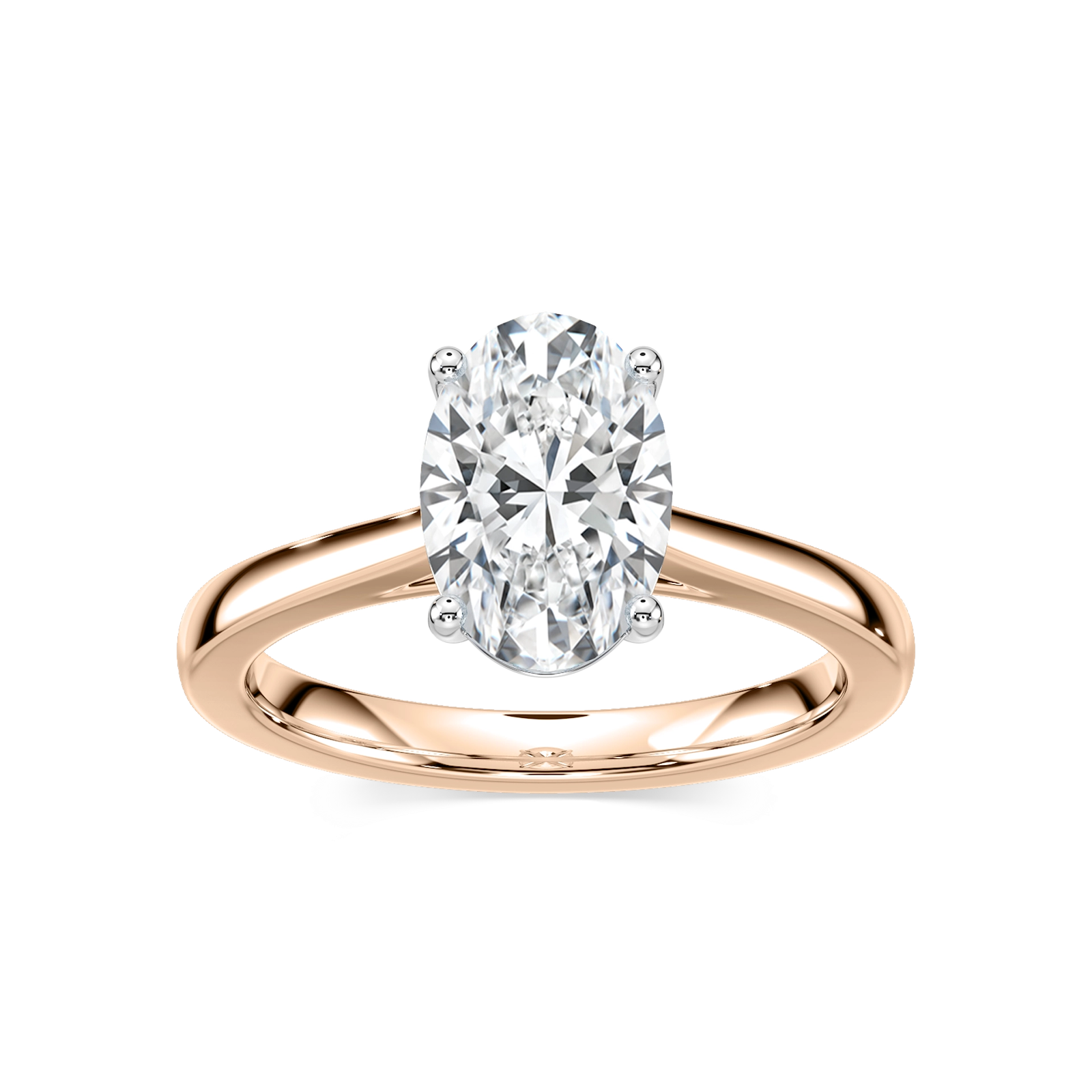 Camila Oval Lab Grown Diamond Cathedral Hidden Halo Engagement Ring
