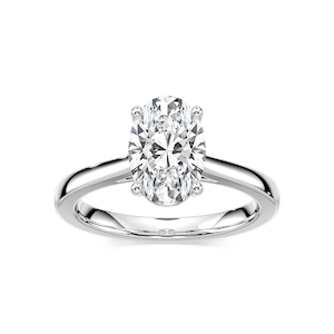 Camila Oval Lab Grown Diamond Cathedral Hidden Halo Engagement Ring