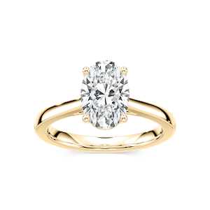 Camila Oval Lab Grown Diamond Cathedral Hidden Halo Engagement Ring
