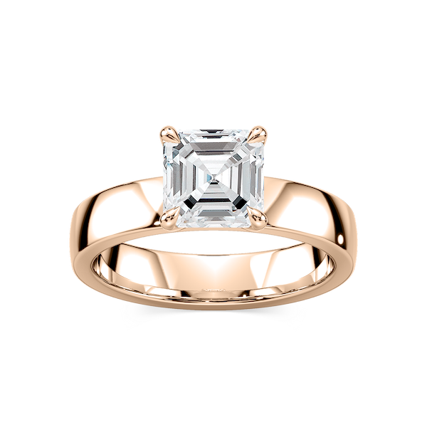 Maya Asscher Lab Grown Diamond 4mm Cigar Band Solitaire Engagement Ring