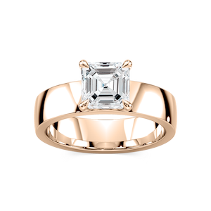 Maya Asscher Lab Grown Diamond 5mm Cigar Band Solitaire Engagement Ring