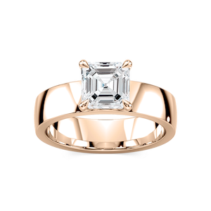 Maya Asscher Lab Grown Diamond 5mm Cigar Band Solitaire Engagement Ring