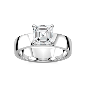 Maya Asscher Lab Grown Diamond 5mm Cigar Band Solitaire Engagement Ring