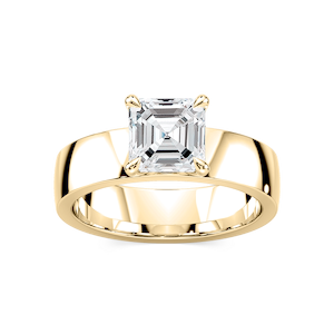 Maya Asscher Lab Grown Diamond 5mm Cigar Band Solitaire Engagement Ring