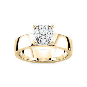 Maya Cushion Lab Grown Diamond 5mm Cigar Band Solitaire Engagement Ring
