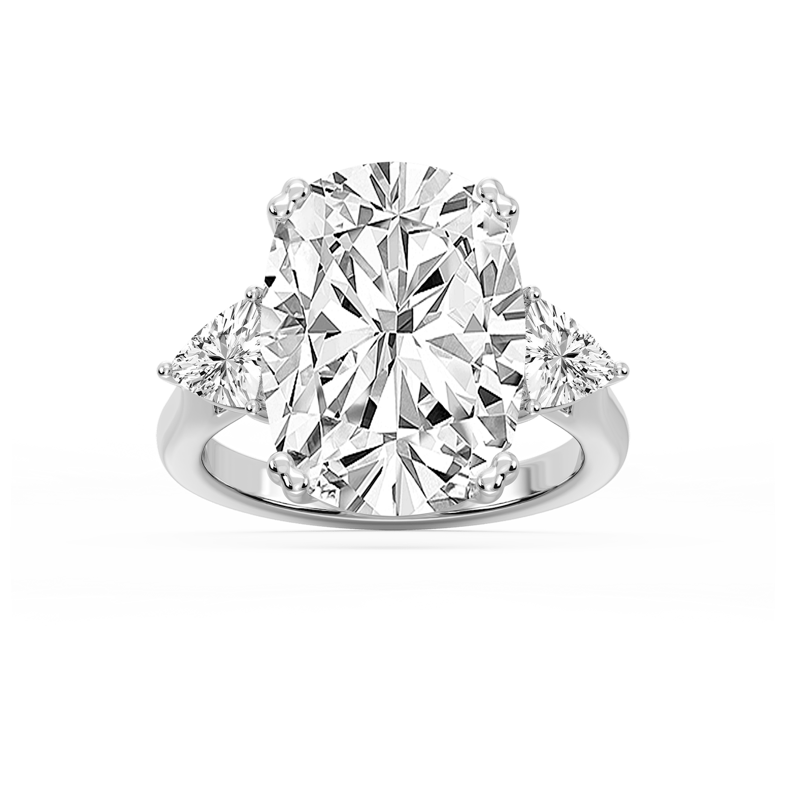 Meghan 16 ctw Elongated Cushion Lab Grown Diamond Three Stone Engagement Ring - Signature Collection