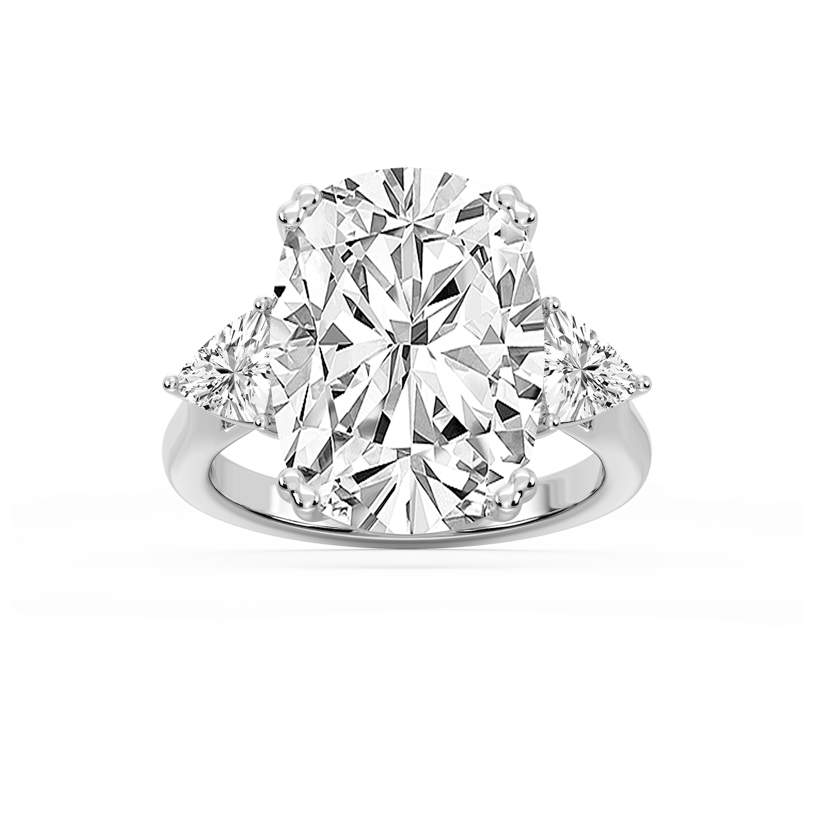 Meghan 16 ctw Elongated Cushion Lab Grown Diamond Three Stone Engagement Ring - Signature Collection