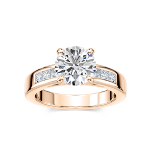 Melanie Lab Grown Diamond Channel Side Stone Engagement Ring