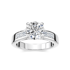 Melanie Lab Grown Diamond Channel Side Stone Engagement Ring