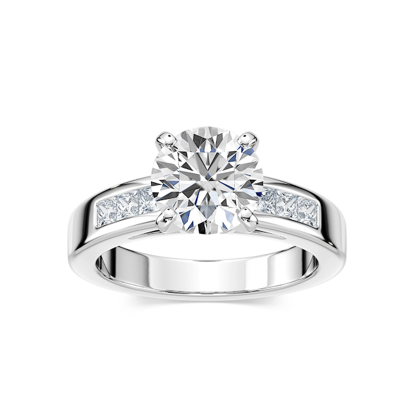 Melanie Lab Grown Diamond Channel Side Stone Engagement Ring