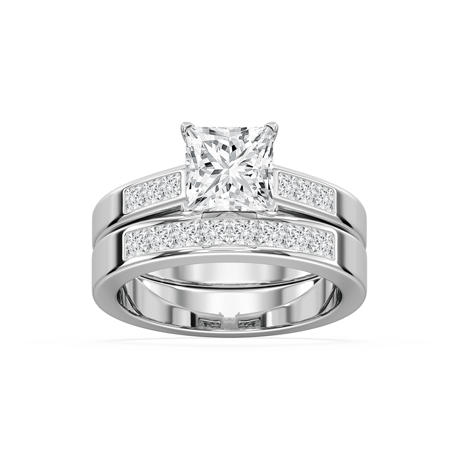 Melanie Lab Grown Diamond Cathedral Channel Wedding Set