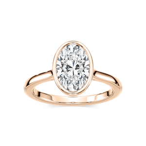 Melodie Oval Lab Grown Diamond Bezel Solitaire Engagement Ring