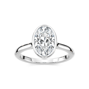 Melodie Oval Lab Grown Diamond Bezel Solitaire Engagement Ring