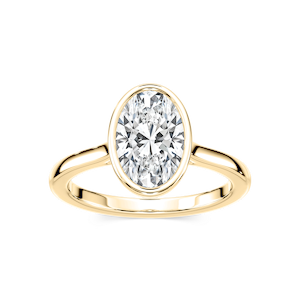 Melodie Oval Lab Grown Diamond Bezel Solitaire Engagement Ring