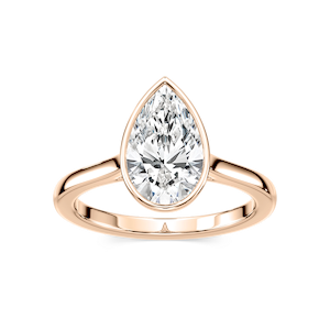Melodie Pear Lab Grown Diamond Bezel Solitaire Engagement Ring