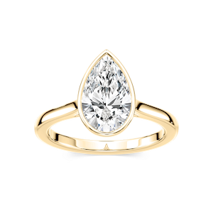 Melodie Pear Lab Grown Diamond Bezel Solitaire Engagement Ring