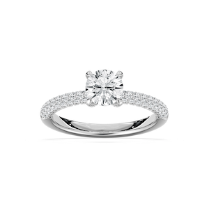 Winnie 1 ⁵⁄₈ ctw Round Lab Grown Diamond Micropave Side Stone Engagement Ring