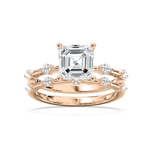 Mila Asscher Cut Wedding Set