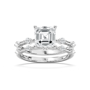 Mila Asscher Cut Wedding Set