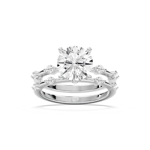 Mila 2 ⅝ ctw Round Lab Grown Diamond Station Wedding Set