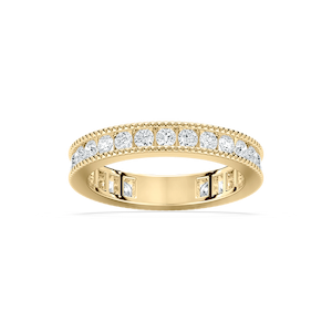 Drew 1 ctw Round Lab Grown Diamond Milgrain Three Quarter Eternity Band