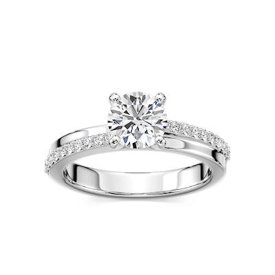Avery Lab Grown Diamond Interlaced Side Stone Engagement Ring