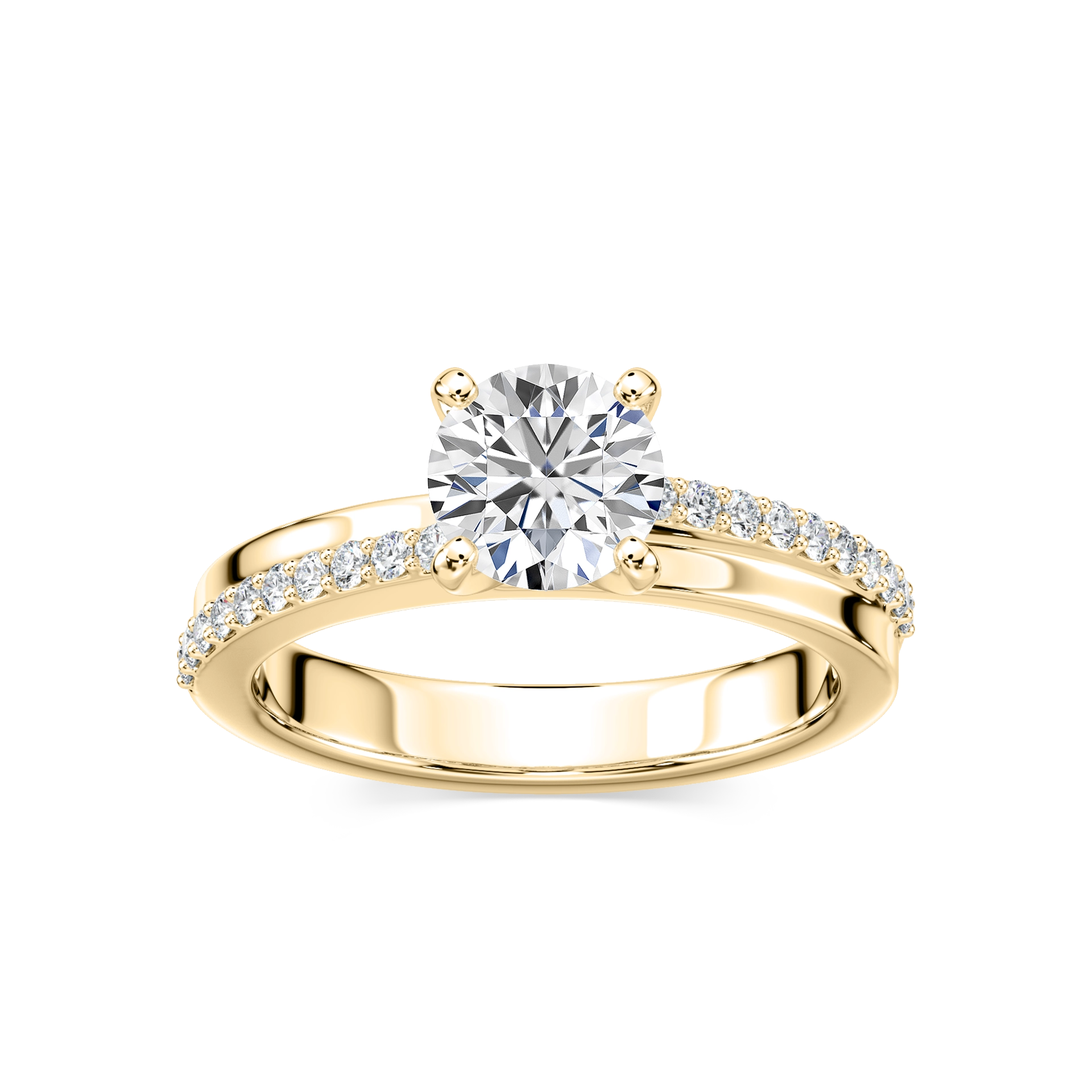 Avery Lab Grown Diamond Interlaced Side Stone Engagement Ring