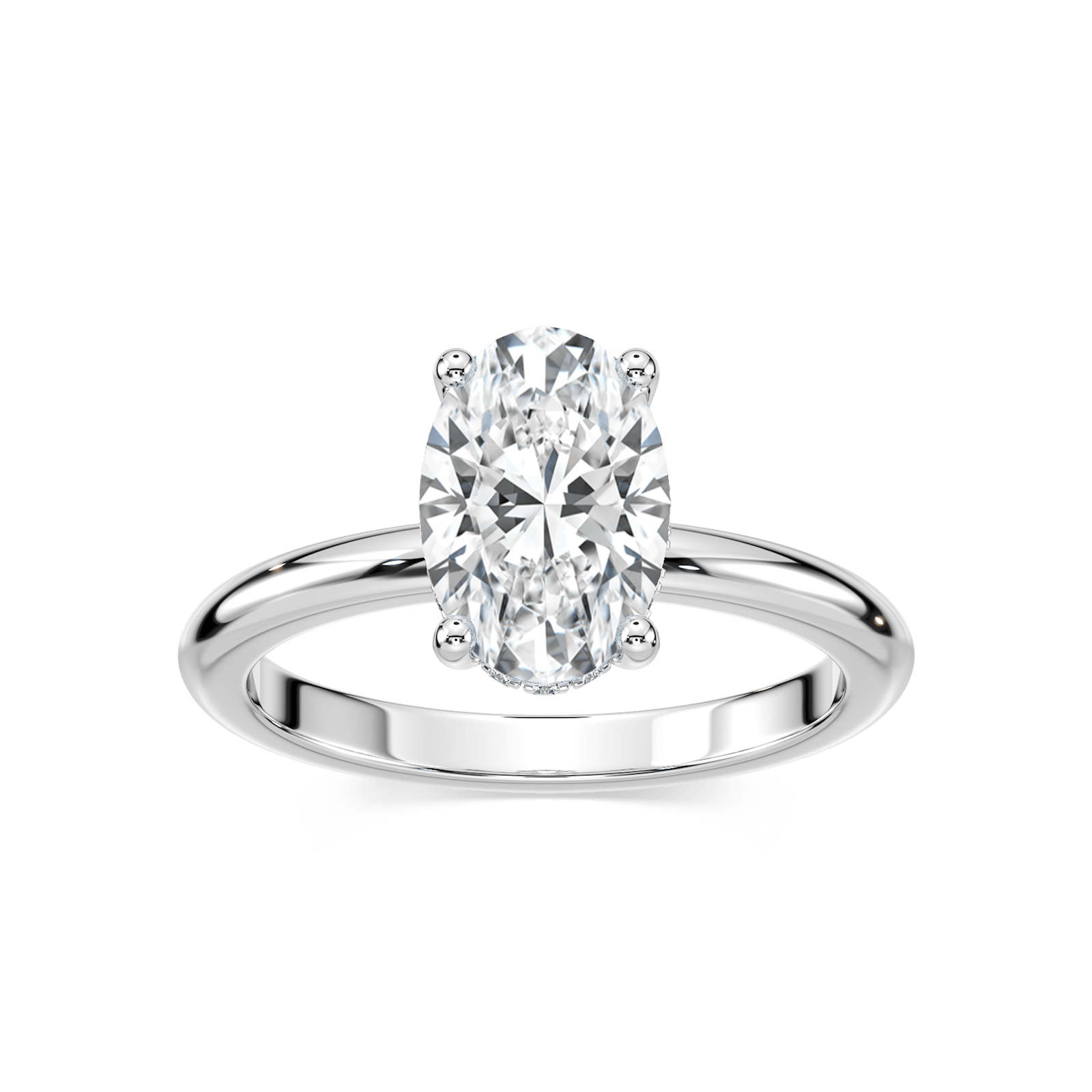 Millie Hidden Halo Engagement Ring with 1.10ct in 14K White Gold