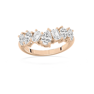 Rory 2 ctw Emerald, Pear and Oval Lab Grown Diamond Mixed Shape Curved Band