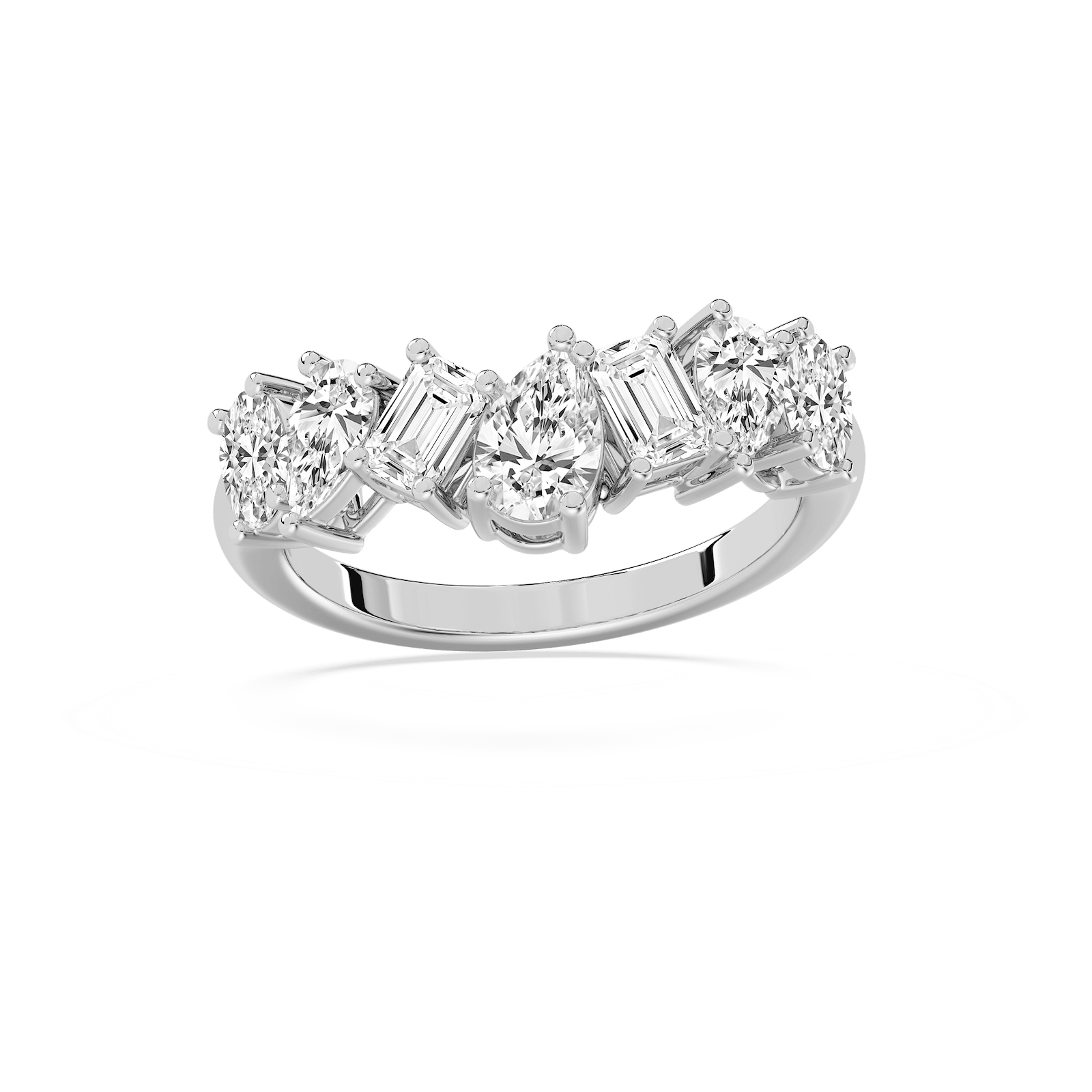 Mixed Fancy Shape Countour Band in Rose Gold