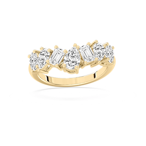 Rory 2 ctw Emerald, Pear and Oval Lab Grown Diamond Mixed Shape Curved Band