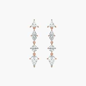 3 ³/₄ ctw Triangle, Marquise, Shield, and Round Lab Grown Diamond Dangle Earrings