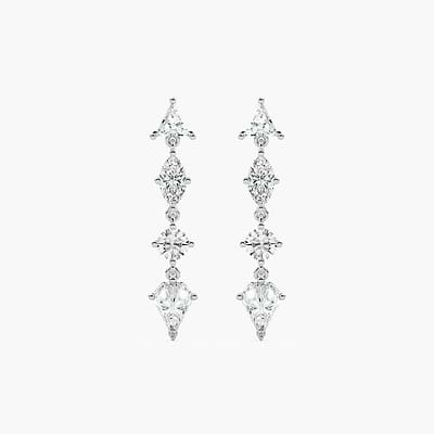 3 ³/₄ ctw Triangle, Marquise, Shield, and Round Lab Grown Diamond Dangle Earrings
