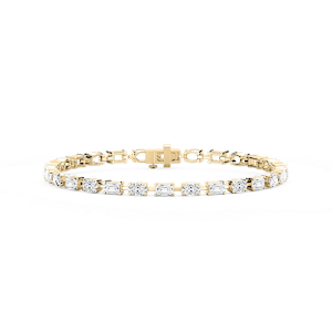 7 ctw Emerald and Oval Lab Grown Diamond Bar Link Tennis Bracelet  - 7 Inches