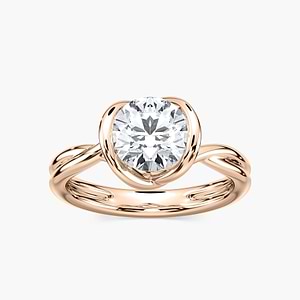 Mia Round Lab Grown Diamond Modern Solitaire Engagement Ring