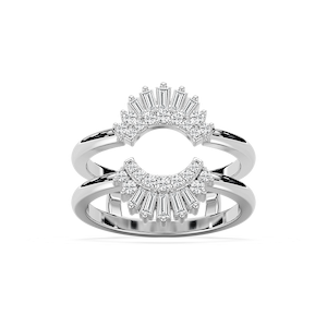 Monroe 1/2 ctw Baguette and Round Lab Grown Diamond Double Row Enhancer Curved Band