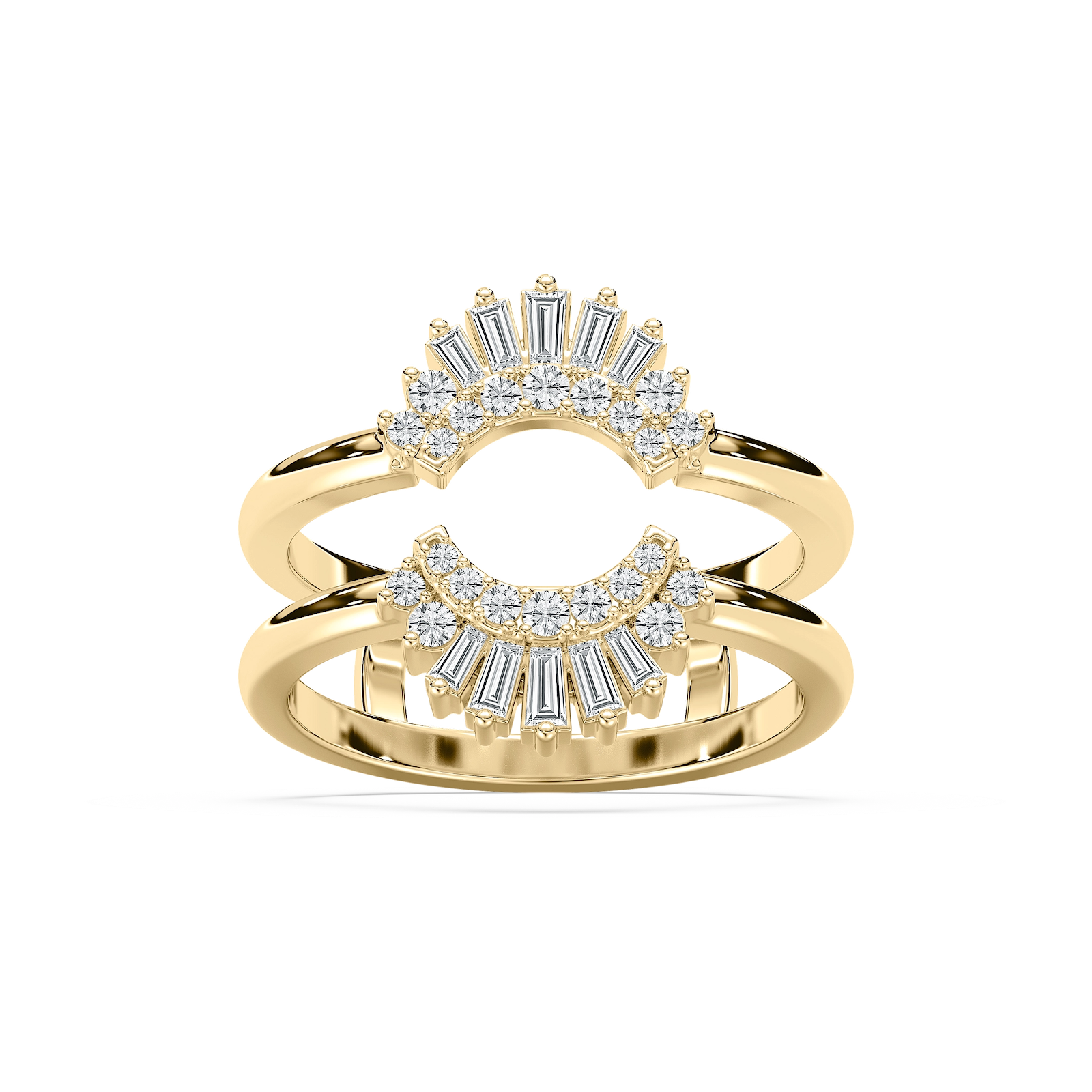 Monroe 1/2 ctw Baguette and Round Lab Grown Diamond Double Row Enhancer Curved Band