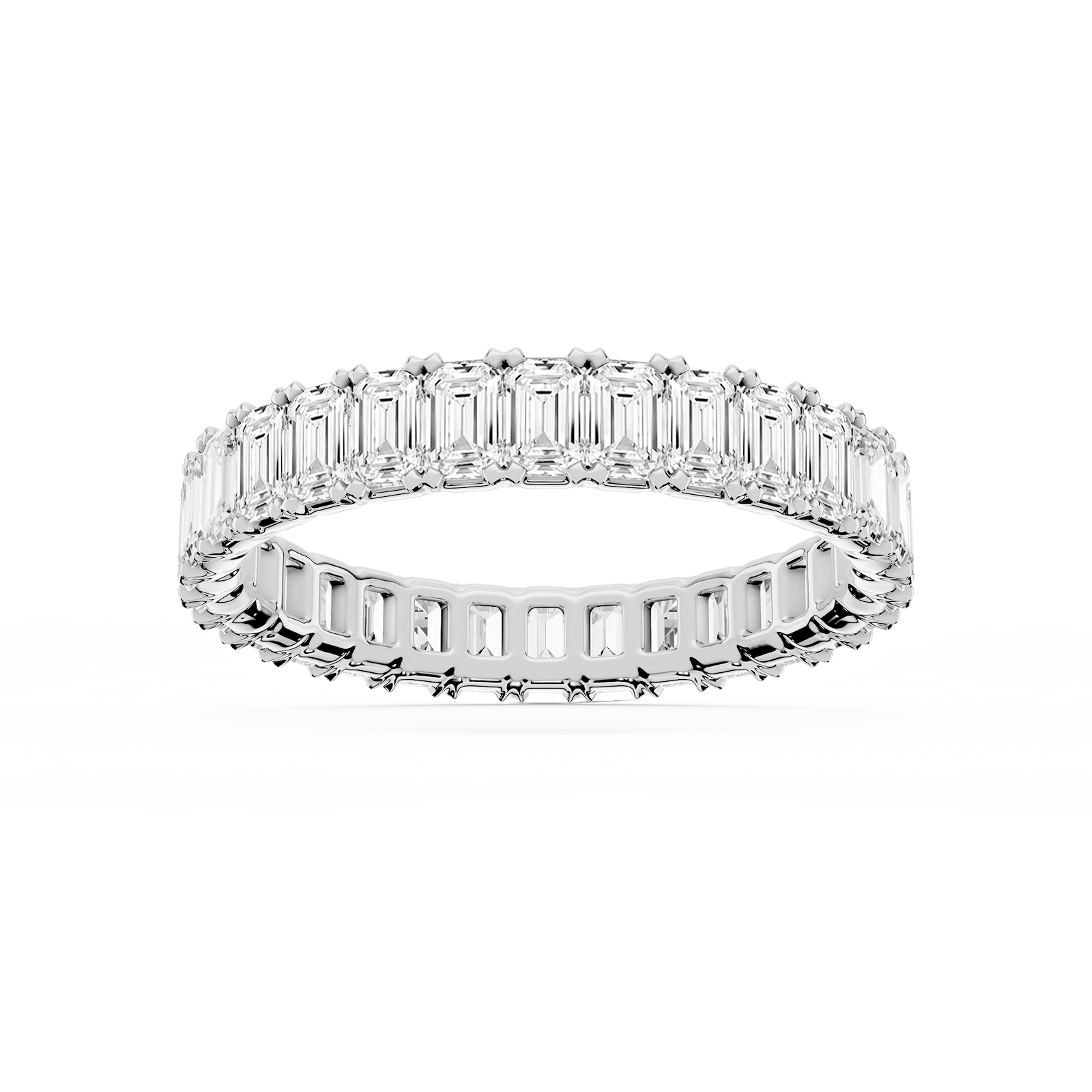 Morgan Emerald Lab Grown Diamond Classic Four Prong Eternity Band