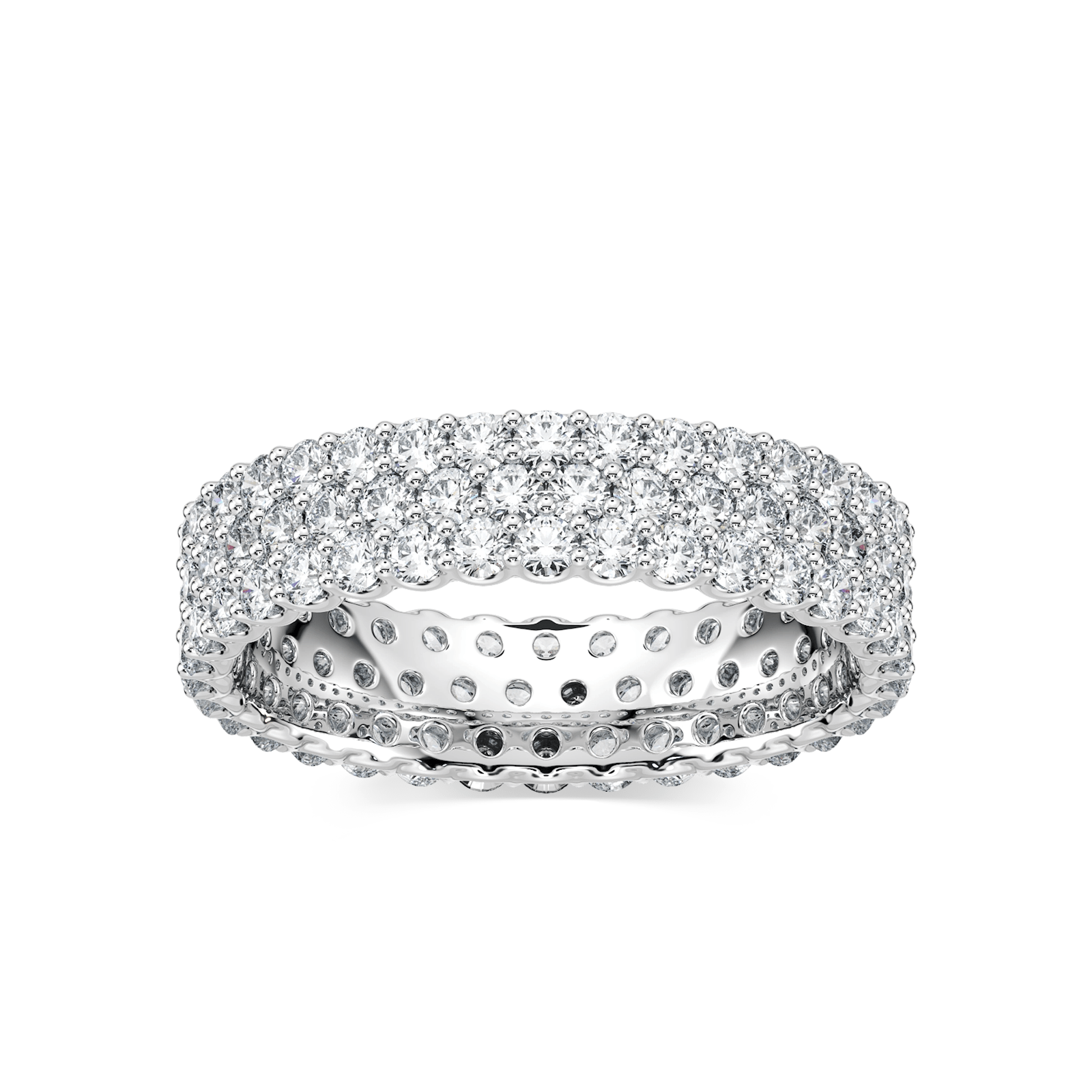 Bella Round Lab Grown Diamond Three Row Eternity Band