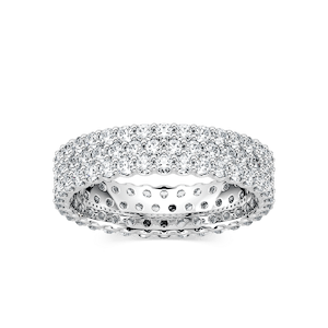 Bella Round Lab Grown Diamond Three Row Eternity Band