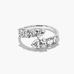 Multi Shape Cross Over Band with 1.80ctw in 14K White Gold