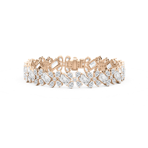 24 ⁵⁄₈ ctw Round, Emerald and Pear Lab Grown Diamond Floral Tennis Bracelet  - 7.15 Inches - Signature Collection
