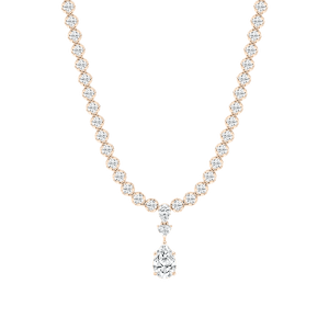 12 ½ Pear, Round and Heart Lab Grown Diamond Bezel Tennis Necklace