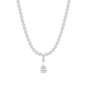 12 ½ Pear, Round and Heart Lab Grown Diamond Bezel Tennis Necklace