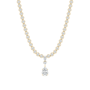 12 ½ Pear, Round and Heart Lab Grown Diamond Bezel Tennis Necklace