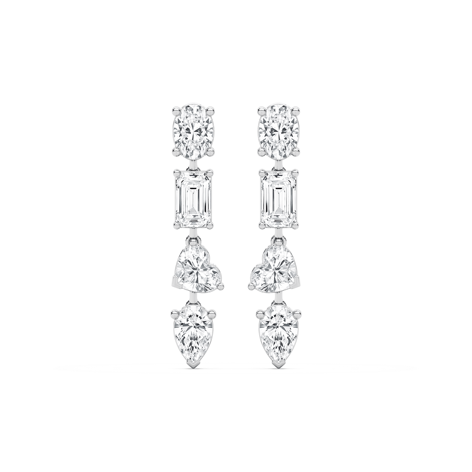 Multi Stone Drop Earrings in Rose Gold