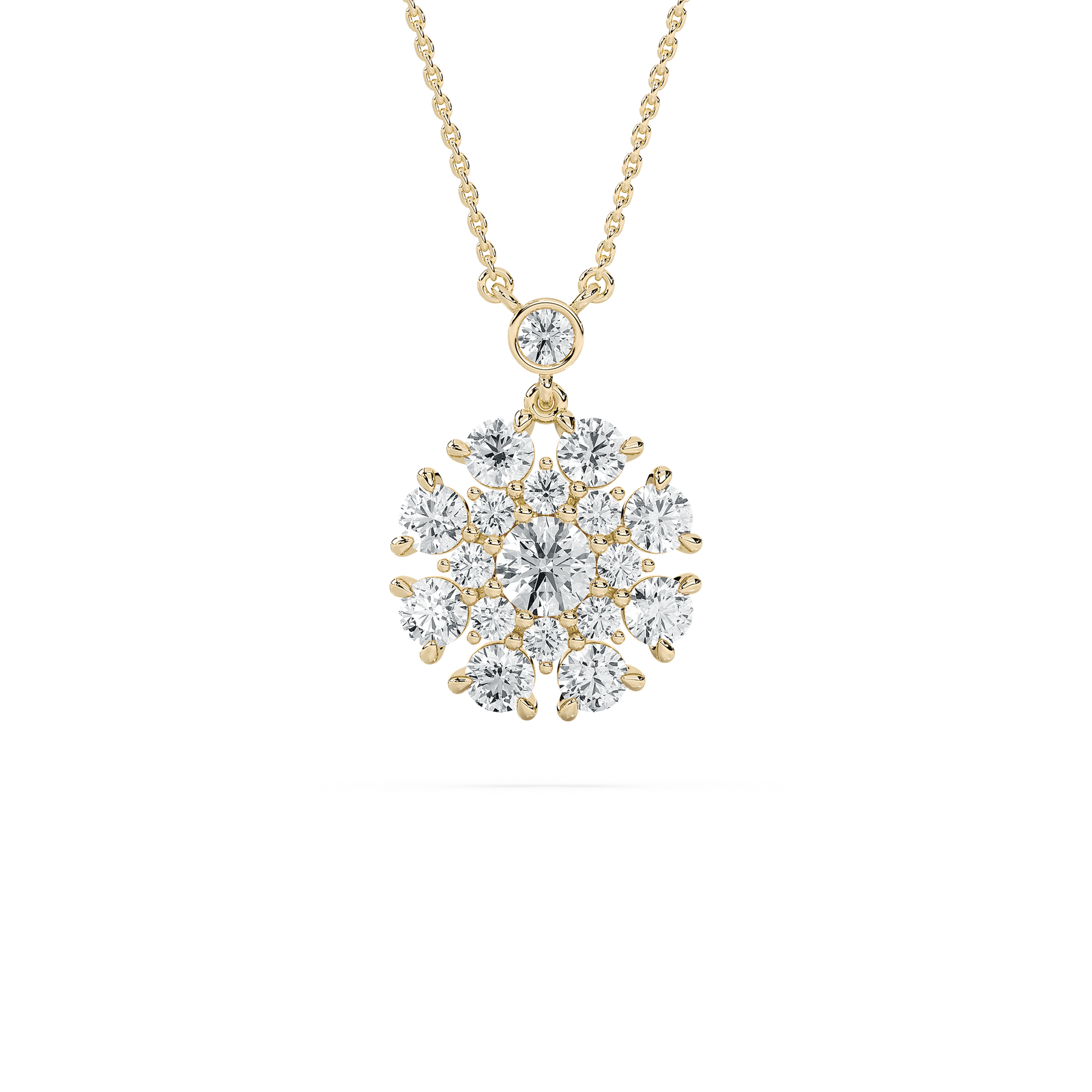 2 ⅓ ctw Round Lab Grown Diamond Multi-Dimension Vintage Radiance Pendant  - 18 Inches