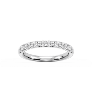 Meredith Round Lab Grown Diamond French Pave Wedding Band