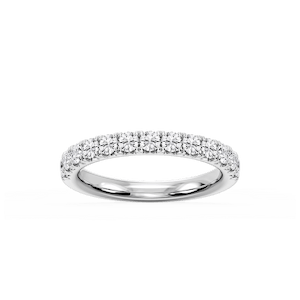Meredith Round Lab Grown Diamond French Pave Wedding Band
